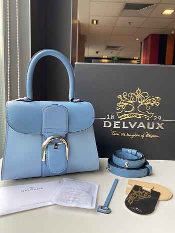Delvaux Brillant leather mini blue color bag 20*11*16cm