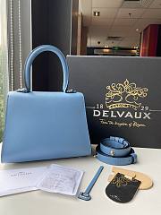 Delvaux Brillant leather mini blue color bag 20*11*16cm - 3