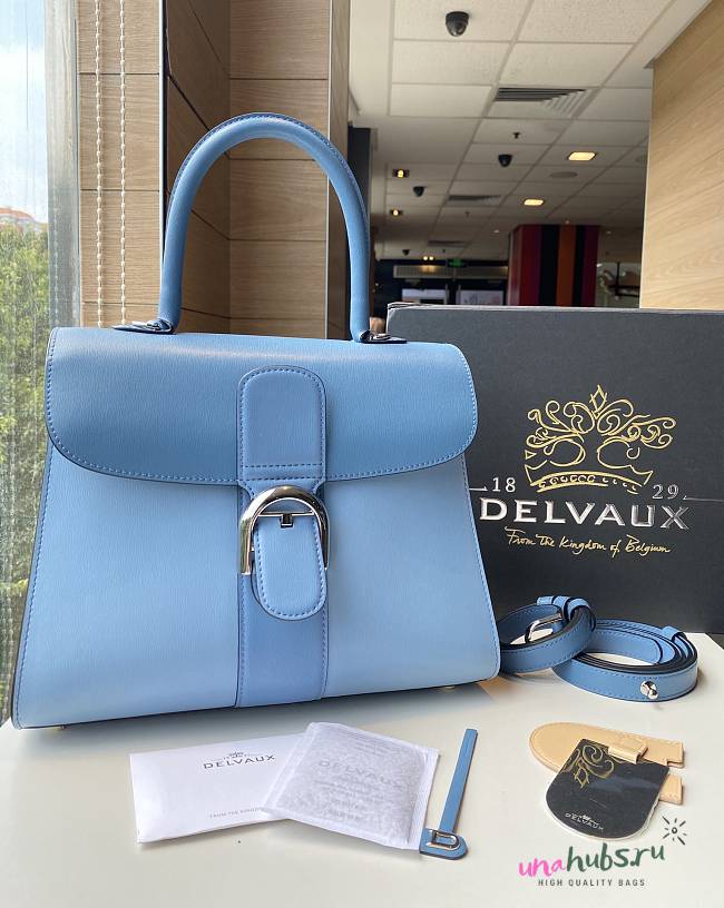Delvaux Brillant leather blue bag 28/14/22cm - 1