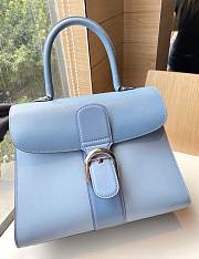 Delvaux Brillant leather blue bag 28/14/22cm - 4