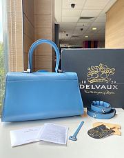 Delvaux Brillant East West leather Blue bag 28/12/15cm - 4