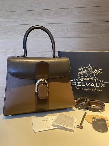 	 Delvaux Brillant leather brown bag 28/14/22cm