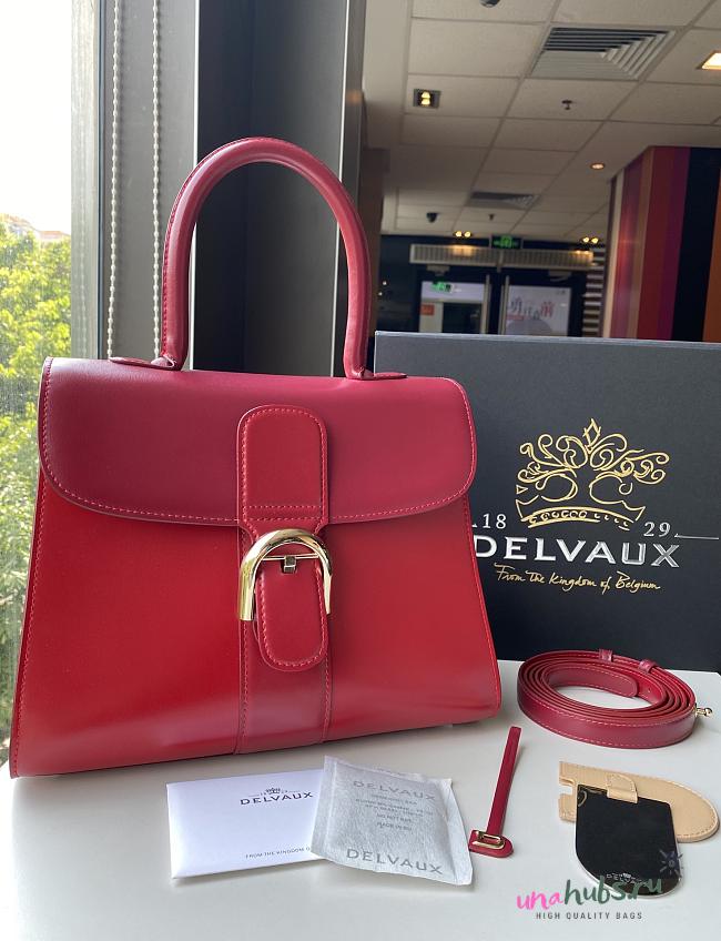 Delvaux Brillant leather red bag 28/14/22cm - 1