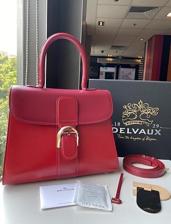 Delvaux Brillant leather red bag 28/14/22cm