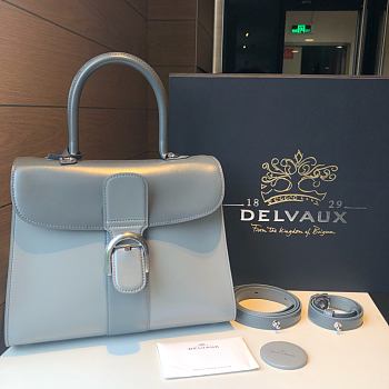 	 Delvaux Brillant leather grey bag 28/14/22cm