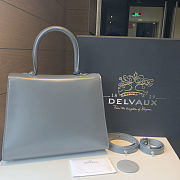 	 Delvaux Brillant leather grey bag 28/14/22cm - 2