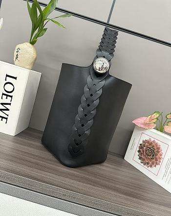 Loewe Pebble Bucket Anagram in Black - 24.5*23.5*28CM