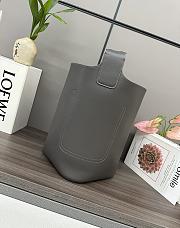 	 Loewe Pebble Bucket Anagram in Grey - 24.5*23.5*28CM - 3