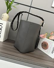 	 Loewe Pebble Bucket Anagram in Grey - 24.5*23.5*28CM - 2