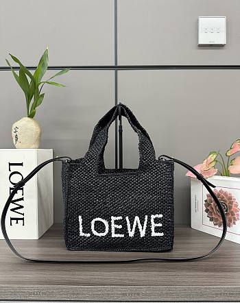 Loewe Front Raffia Black Tote - 24*11*19.5cm
