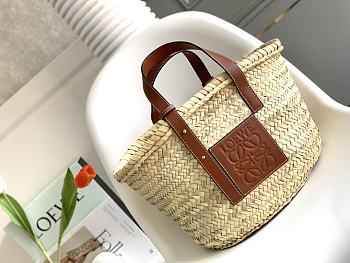 Basket bag in palm leaf and calfskin Beige - 40*26.5*16cm 