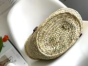 Basket bag in palm leaf and calfskin Beige - 40*26.5*16cm  - 5