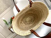 Basket bag in palm leaf and calfskin Beige - 40*26.5*16cm  - 4
