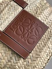 Basket bag in palm leaf and calfskin Beige - 40*26.5*16cm  - 3