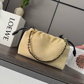 Loewe Flamenco In Beige Suede Bag - 30*10.5*20CM