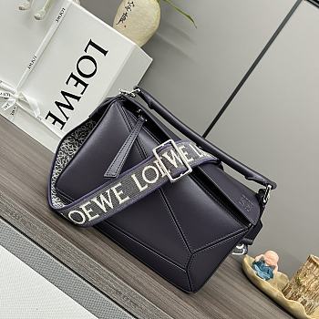 Loewe Puzzle Bag Purple With Canvas Strap - 24*10.5*16CM