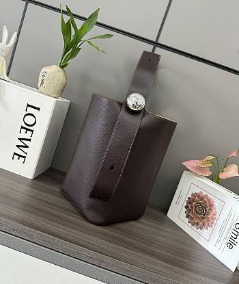 Loewe Pebble Bucket Anagram Dark Chocolate Bag - 24.5*23.5*28CM