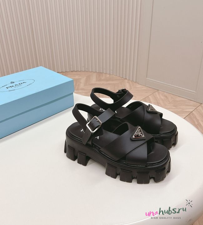 Black Monolith rubber sandals - 1