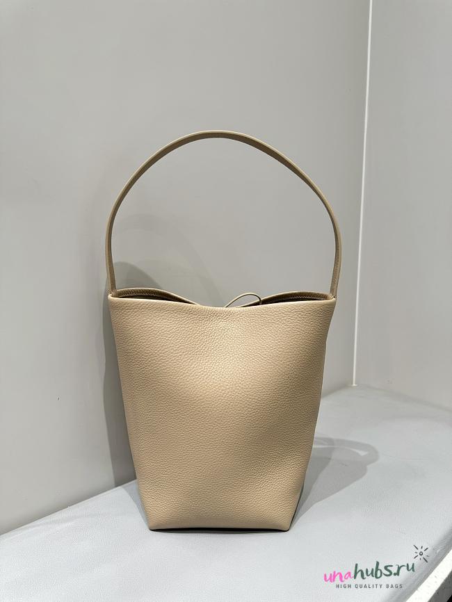 The Row N/S Park Small Textured-Leather Tote Taupe - 1