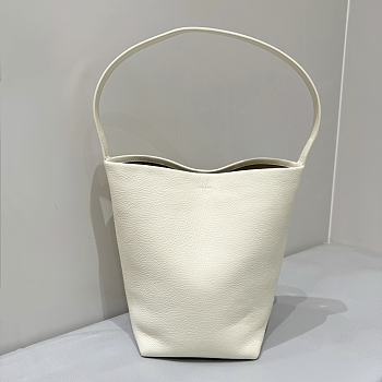 The Row N/S Park Small Textured-Leather Tote White