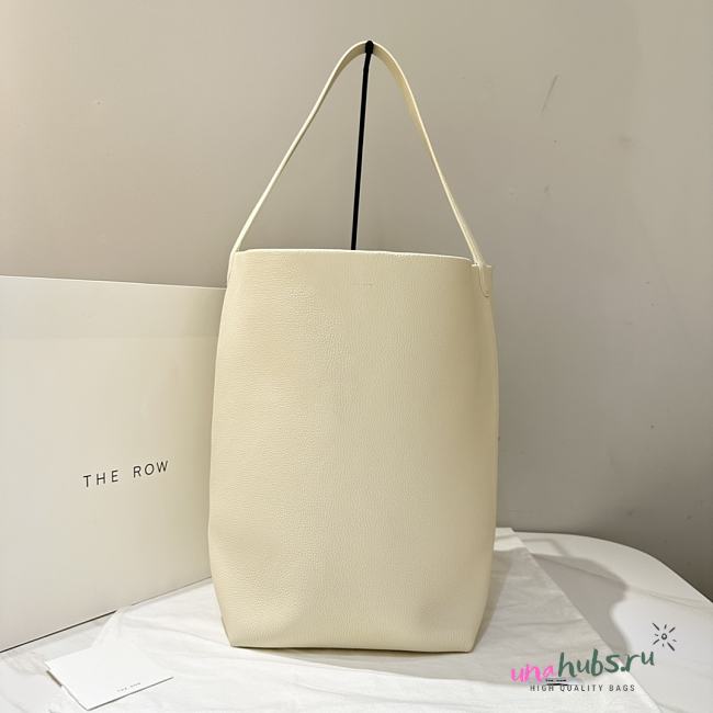 The Row N/S Park Textured-Leather Large Tote In White - 1