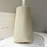 The Row N/S Park Textured-Leather Large Tote In White - 4