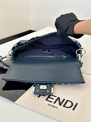 Fendi Baguette Leather Bag with blue sequins - 27x15x6cm - 4