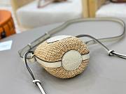 Chloé Mini Horse Medal Basket Bag In White Natural Fibres - 14*12.5*14cm - 5