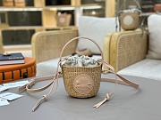 	 Chloé Mini Horse Medal Basket Bag In Nude Natural Fibres - 14*12.5*14cm - 1