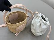 	 Chloé Mini Horse Medal Basket Bag In Nude Natural Fibres - 14*12.5*14cm - 6