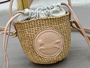 	 Chloé Mini Horse Medal Basket Bag In Nude Natural Fibres - 14*12.5*14cm - 5