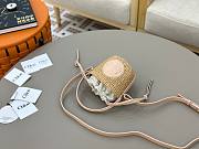 	 Chloé Mini Horse Medal Basket Bag In Nude Natural Fibres - 14*12.5*14cm - 4