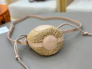 	 Chloé Mini Horse Medal Basket Bag In Nude Natural Fibres - 14*12.5*14cm - 3