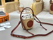 	 Chloé Mini Horse Medal Basket Bag In Brown Natural Fibres - 14*12.5*14cm - 5