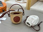 	 Chloé Mini Horse Medal Basket Bag In Brown Natural Fibres - 14*12.5*14cm - 4