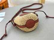 	 Chloé Mini Horse Medal Basket Bag In Brown Natural Fibres - 14*12.5*14cm - 3