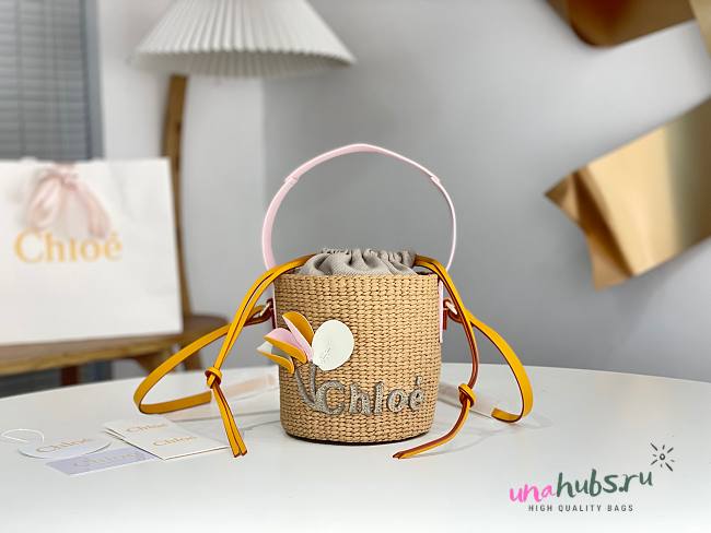 Chloe Small Woody Basket In Natural Fibers - 17*16*16cm - 1