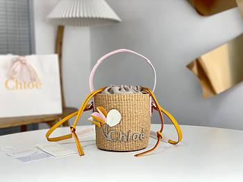 Chloe Small Woody Basket In Natural Fibers - 17*16*16cm