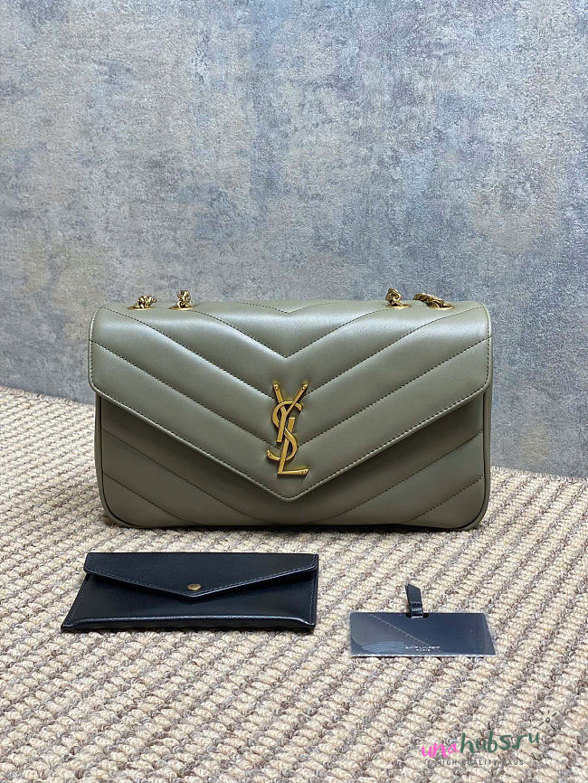 YSL loulou medium in matelassé lambskin green - 29 x 17 x 8 CM - 1
