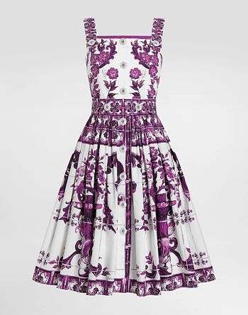 Dolce&Gabbana Majolica-print poplin dress