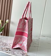Dior Medium Book Tote White and Yarrow Pink Toile de Jouy Sauvage Embroidery - 36×28 cm - 6