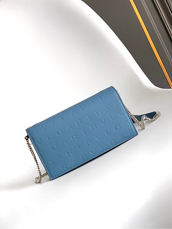 	 Bvlgari Blue Leather Chain Bag - 19 X 10.5 X 4.5 Cm