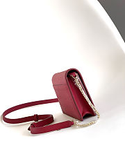 	 Bvlgari Red Leather Chain Bag - 19 X 10.5 X 4.5 Cm - 6