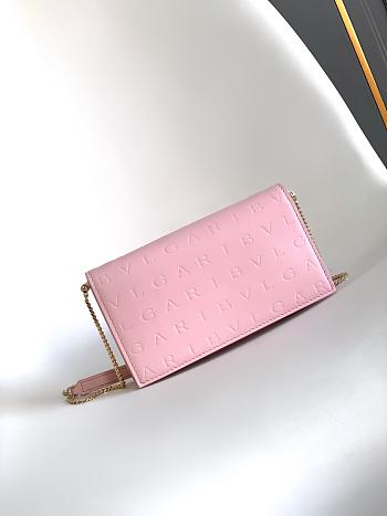 	 Bvlgari Pink Leather Chain Bag - 19 X 10.5 X 4.5 Cm