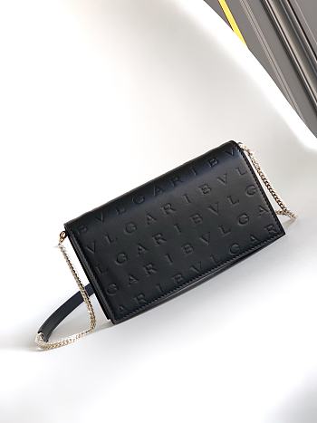 	 Bvlgari Black Leather Chain Bag - 19 X 10.5 X 4.5 Cm