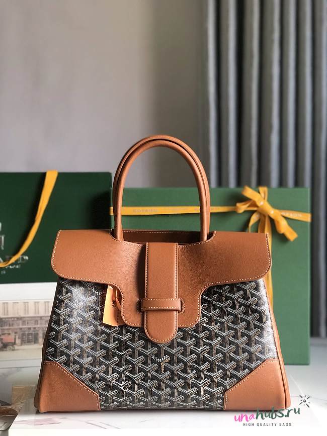 	 Goyard Saigon Tote Brown & Black - 34x18x24cm - 1
