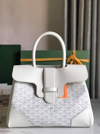 	 Goyard Saigon Tote White - 34x18x24cm