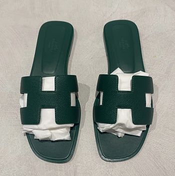 Hermes Oran sandal  Epsom calfskin Dark Green