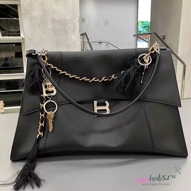 Balenciaga Hourglass Soft Handbag Large in Black -  47x26x14cm - 1