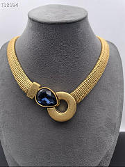 Givenchy - Vintage purple stone snake necklace  - 2